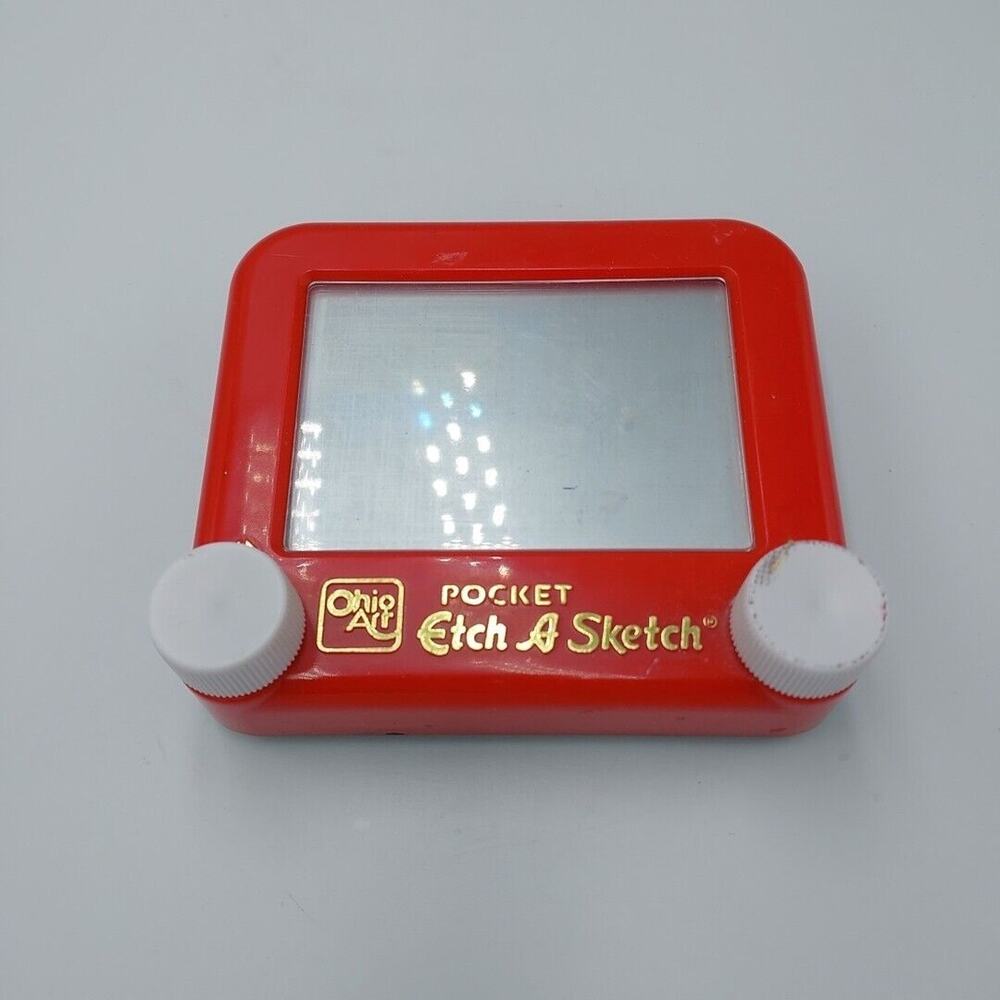 Red Pocket Etch A Sketch Mini Travel Size Ohio Art VG